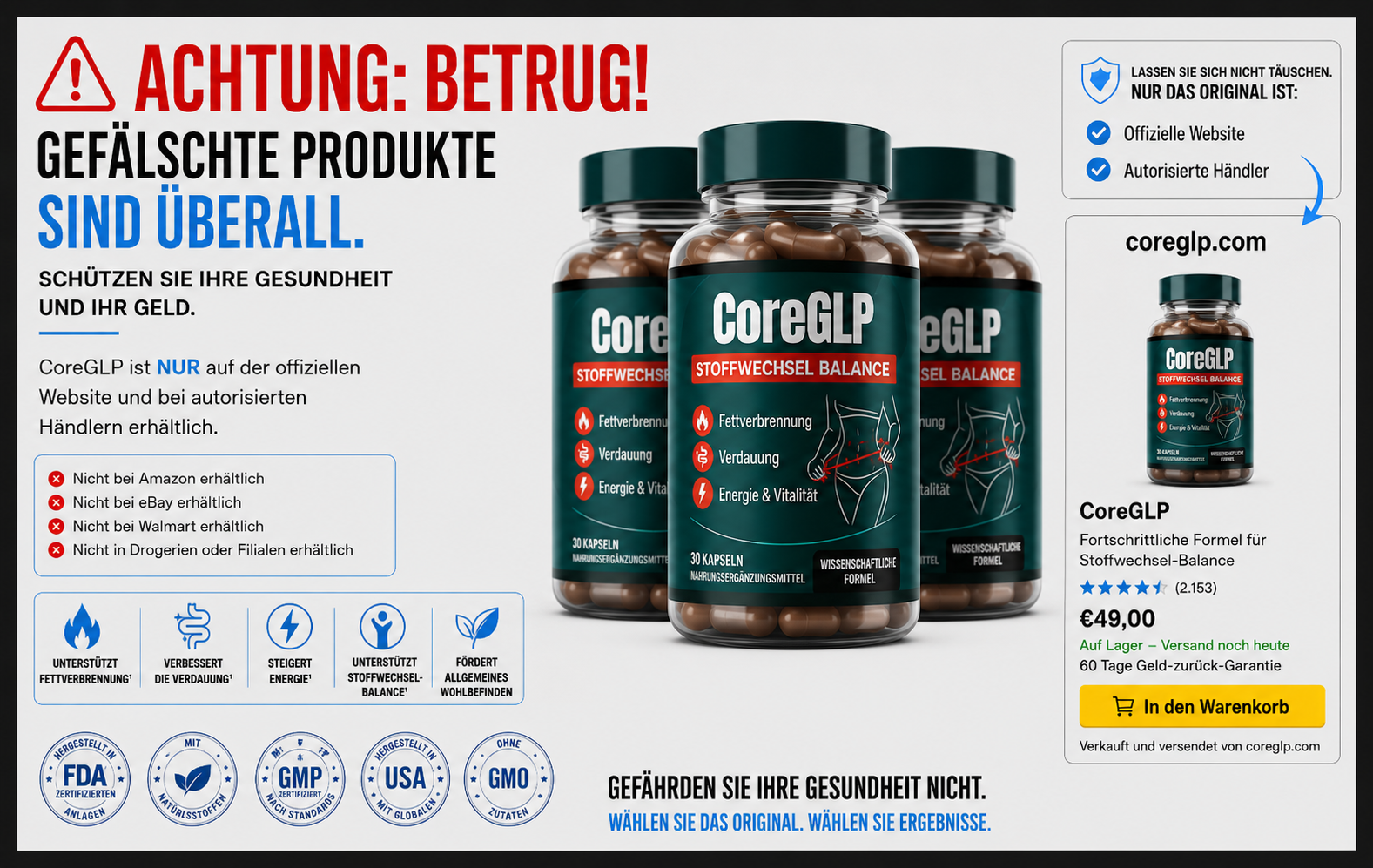 CoreGLP Betrugswarnung