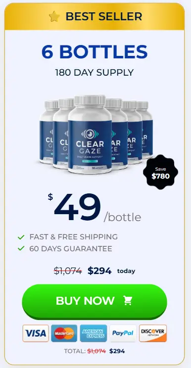 Clear Gaze 6 bottles package